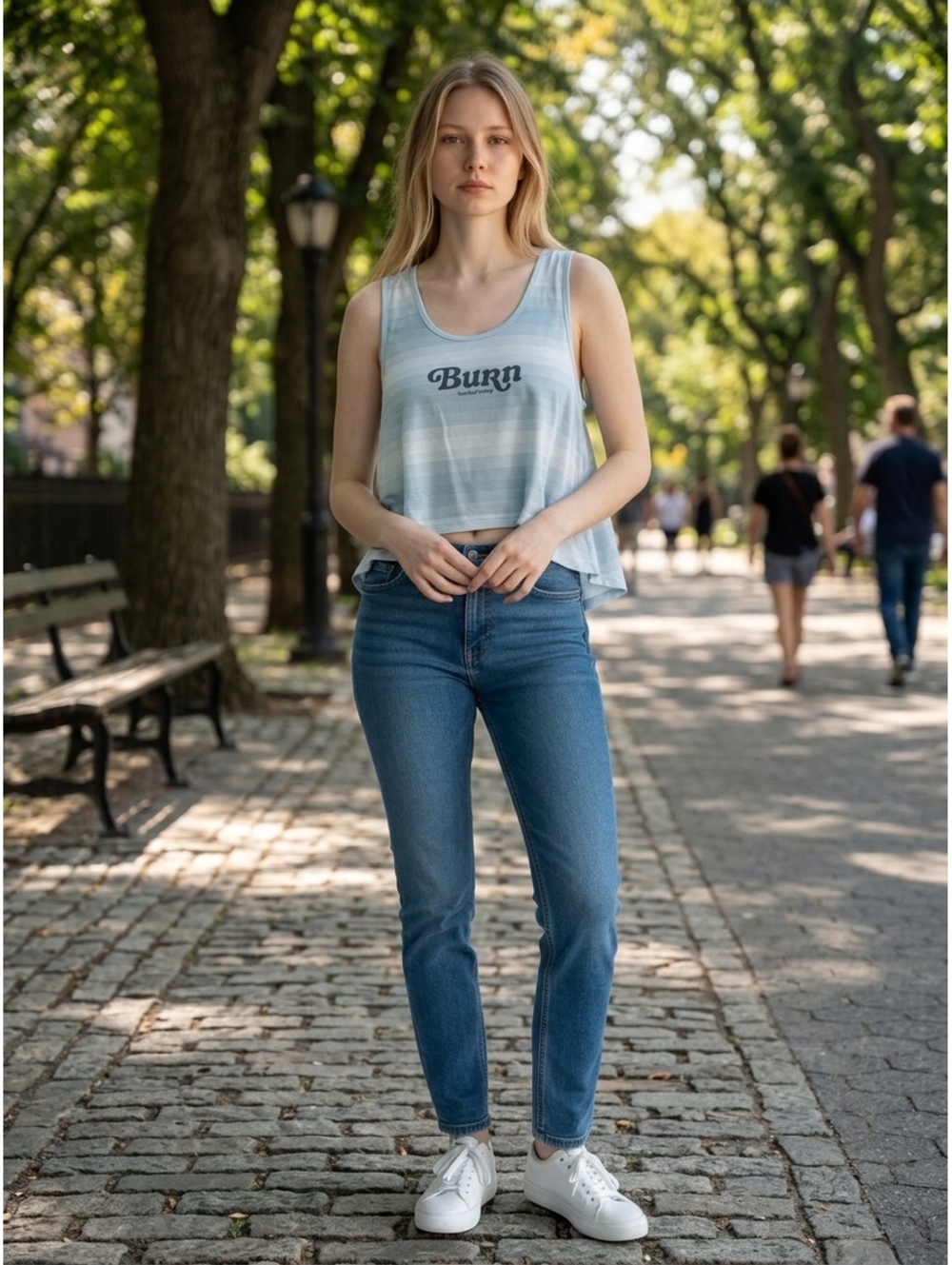 #108 Burn Women's Sleeveless Crop Tank Top